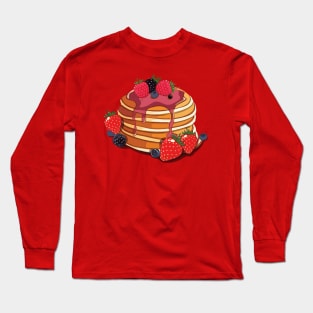 pancakes, kawaii, strawberry,cartoon Long Sleeve T-Shirt